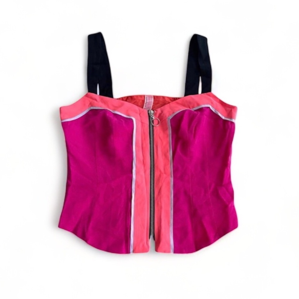 NWT Oonagh by Nanette Lepore neon pink corset top